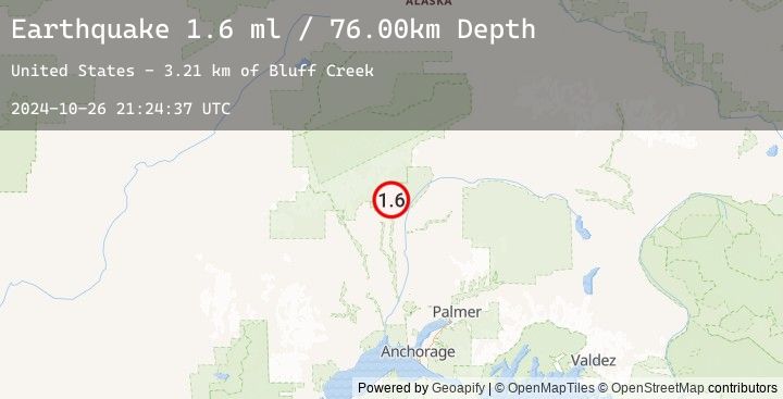 Map of 24 km NE of Petersville, Alaska