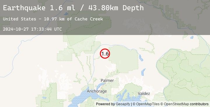 Map of 43 km ENE of Chase, Alaska