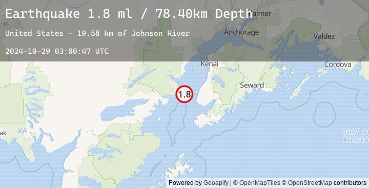 Map of 31 km WNW of Anchor Point, Alaska