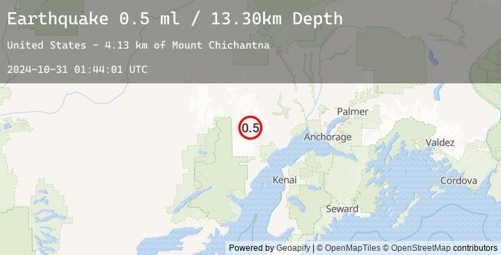Map of 71 km WNW of Beluga, Alaska