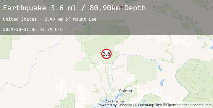 Map of 44 km NNE of Petersville, Alaska