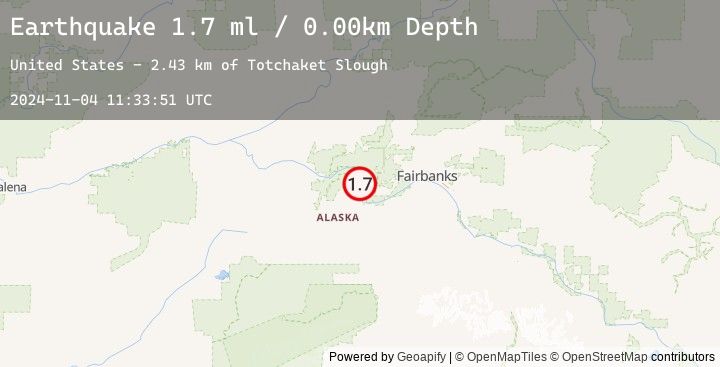 Map of 18 km N of Four Mile Road, Alaska