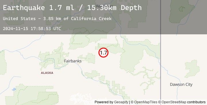 Map of 57 km SSW of Central, Alaska