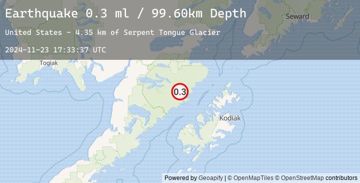 Map of 93 km N of Karluk, Alaska