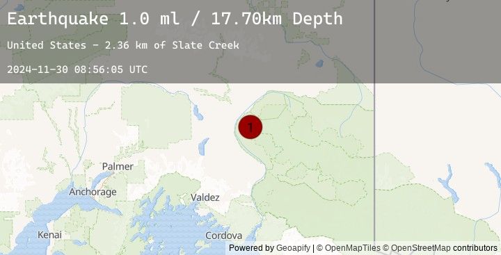 Map of 24 km SE of Gakona, Alaska
