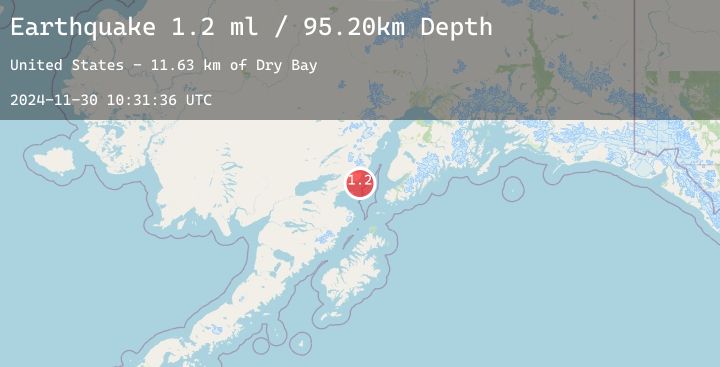 Map of 64 km ESE of Pedro Bay, Alaska