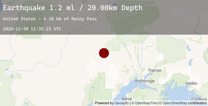 Map of 87 km WNW of Skwentna, Alaska