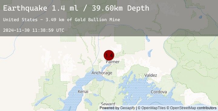 Map of 10 km NW of Fishhook, Alaska