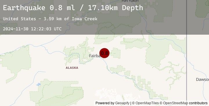 Map of 10 km NW of Two Rivers, Alaska