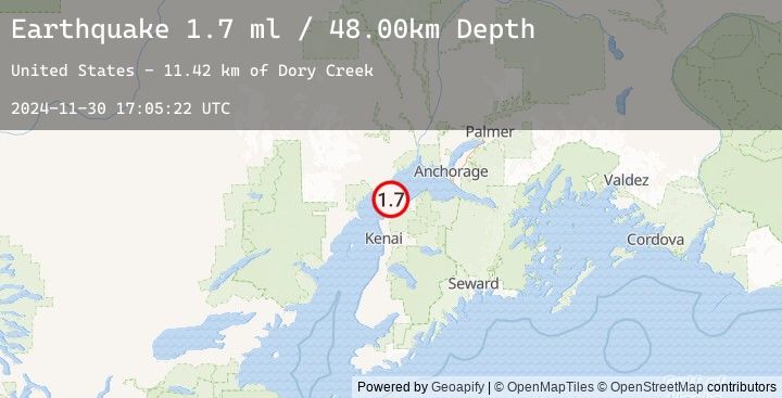 Map of 14 km S of Tyonek, Alaska