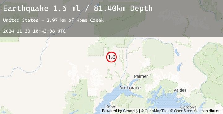 Map of 29 km NNE of Skwentna, Alaska