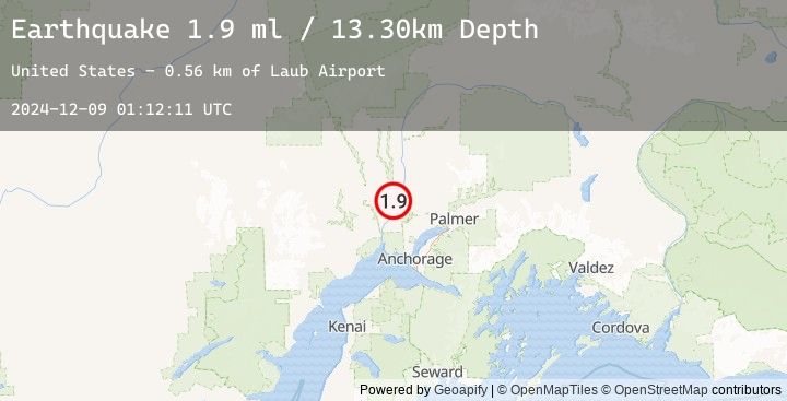 Map of 15 km W of Willow, Alaska
