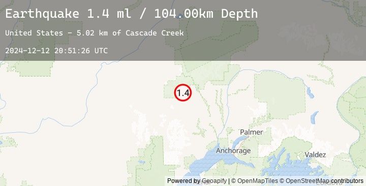 Map of 56 km NW of Skwentna, Alaska
