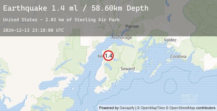 Map of 5 km NW of Sterling, Alaska