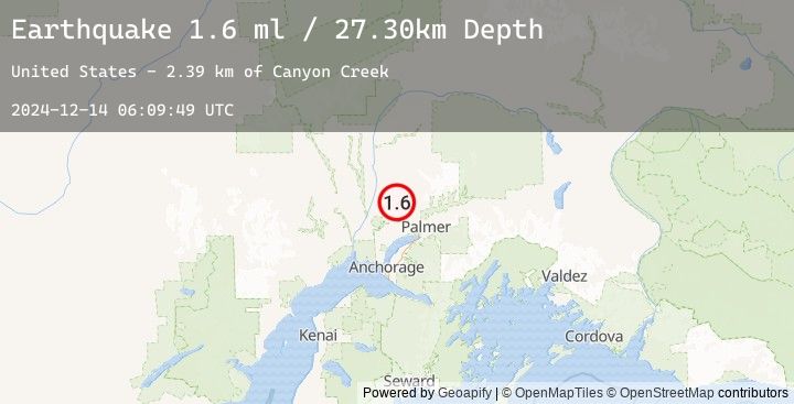 Map of 20 km ENE of Willow, Alaska