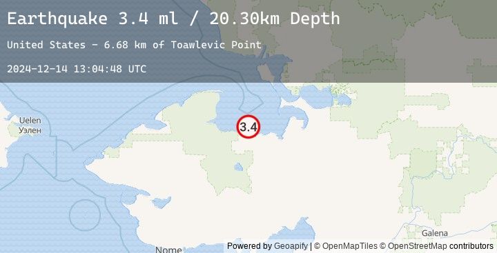 Map of 9 km NW of Deering, Alaska