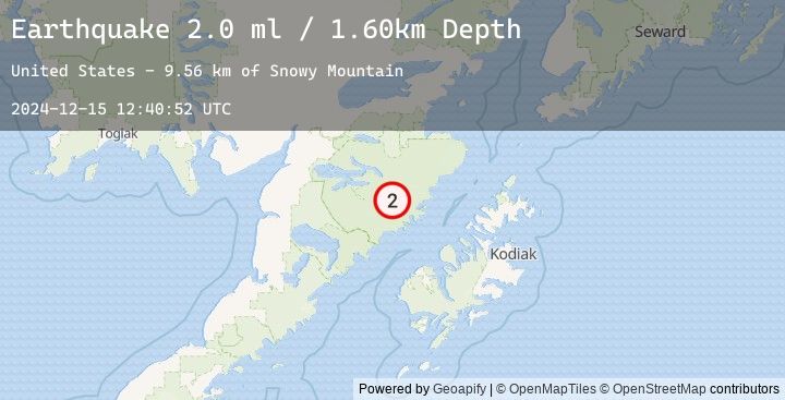 Map of 91 km NNW of Karluk, Alaska