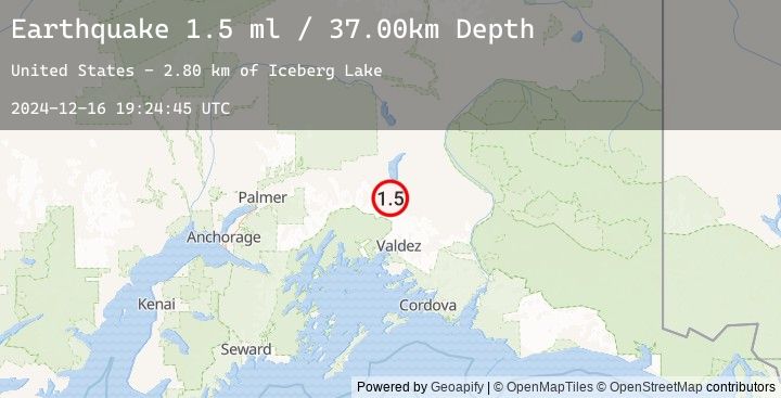 Map of 47 km SSE of Nelchina, Alaska