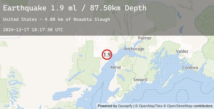 Map of 41 km W of Tyonek, Alaska