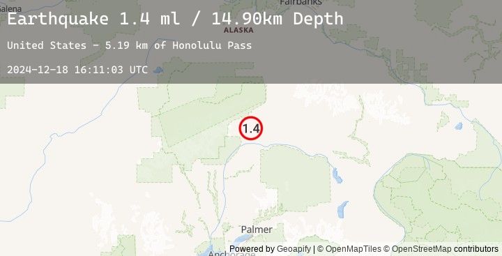 Map of 38 km SSW of Cantwell, Alaska