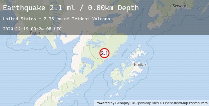 Map of 85 km NNW of Karluk, Alaska