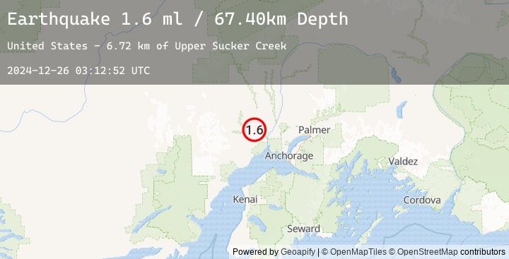 Map of 25 km WNW of Susitna, Alaska