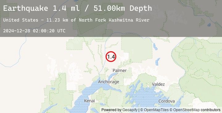 Map of 12 km SSE of Susitna North, Alaska