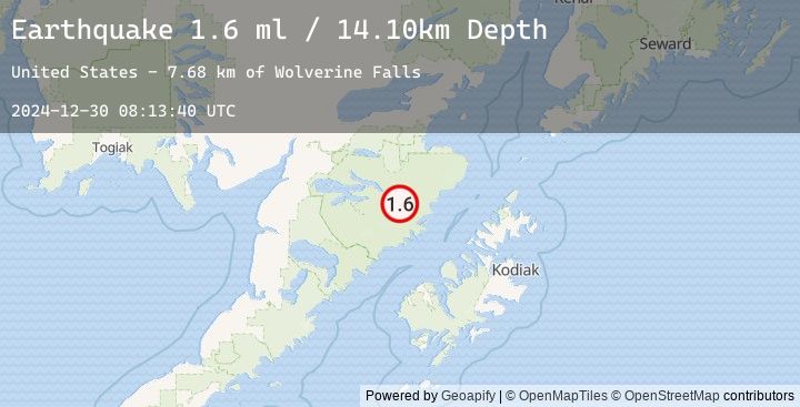 Map of 102 km N of Karluk, Alaska