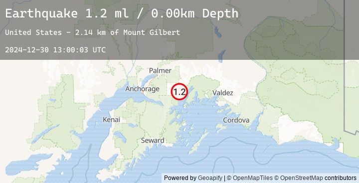 Map of 48 km NNE of Whittier, Alaska