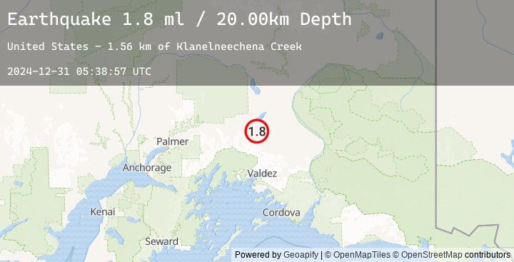 Map of 30 km SSE of Nelchina, Alaska