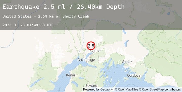 Map of 13 km WNW of Fishhook, Alaska