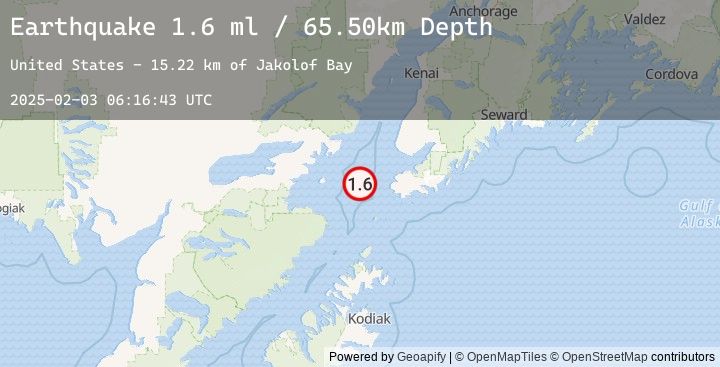 Map of 39 km W of Nanwalek, Alaska
