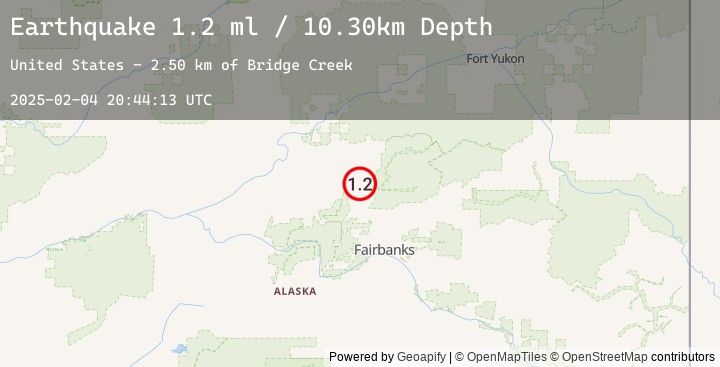 Map of 16 km ESE of Livengood, Alaska