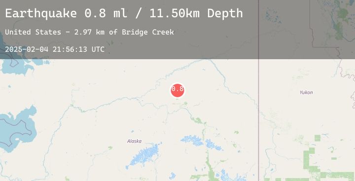 Map of 16 km ESE of Livengood, Alaska