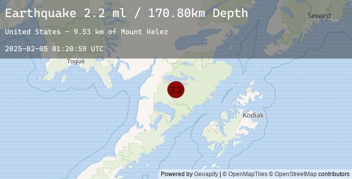 Map of 55 km SE of King Salmon, Alaska