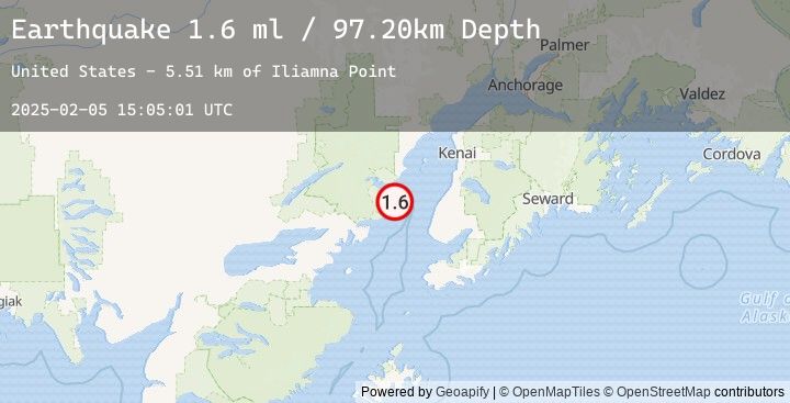 Map of 45 km WNW of Happy Valley, Alaska