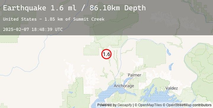 Map of 28 km SW of Petersville, Alaska
