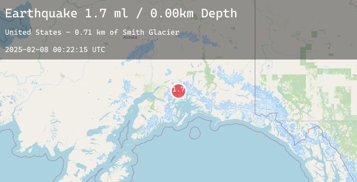 Map of 58 km S of Glacier View, Alaska