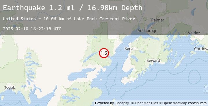 Map of 65 km ENE of Port Alsworth, Alaska