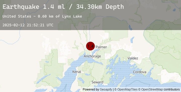 Map of 12 km S of Willow, Alaska