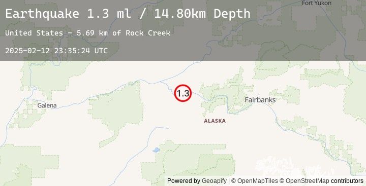 Map of 20 km WSW of Manley Hot Springs, Alaska