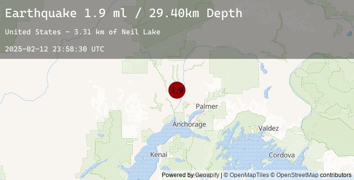 Map of 30 km NW of Willow, Alaska