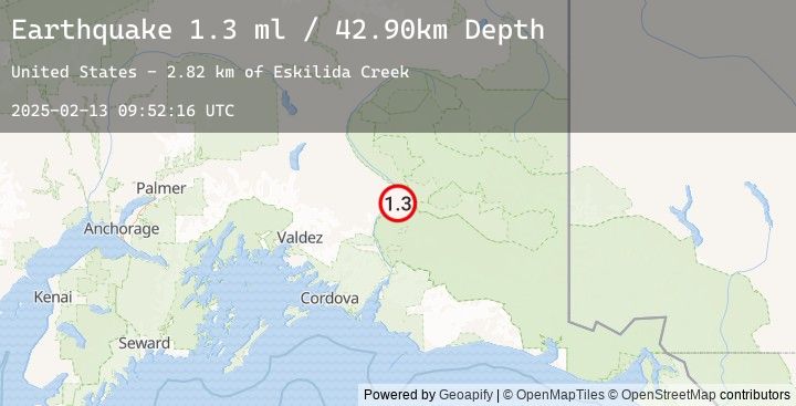 Map of 7 km SSE of Chitina, Alaska