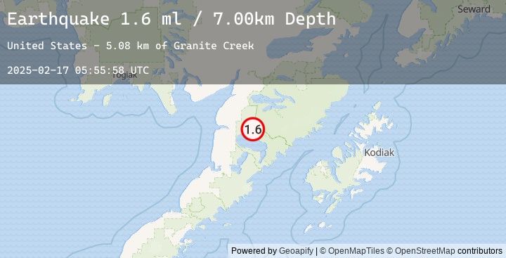 Map of 59 km SSE of King Salmon, Alaska