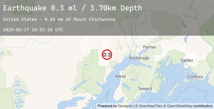 Map of 66 km WNW of Beluga, Alaska