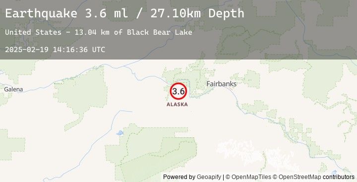 Map of 26 km WNW of Four Mile Road, Alaska