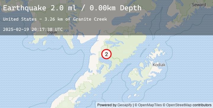 Map of 57 km SSE of King Salmon, Alaska
