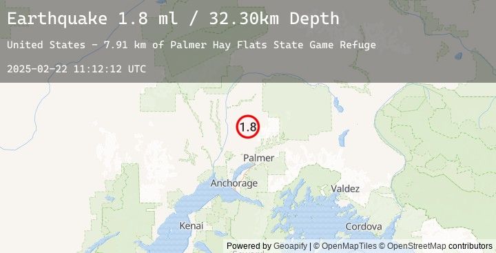 Map of 23 km ESE of Susitna North, Alaska