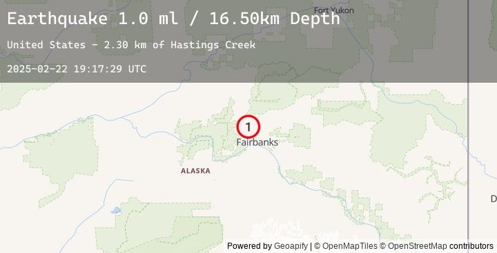 Map of 20 km WNW of Fox, Alaska