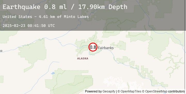 Map of 32 km NNE of Four Mile Road, Alaska